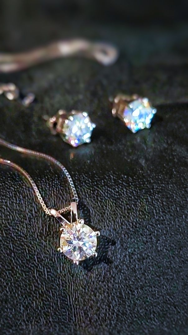 Набор с  муассанитами  3  CT, серебро S925, серьги+