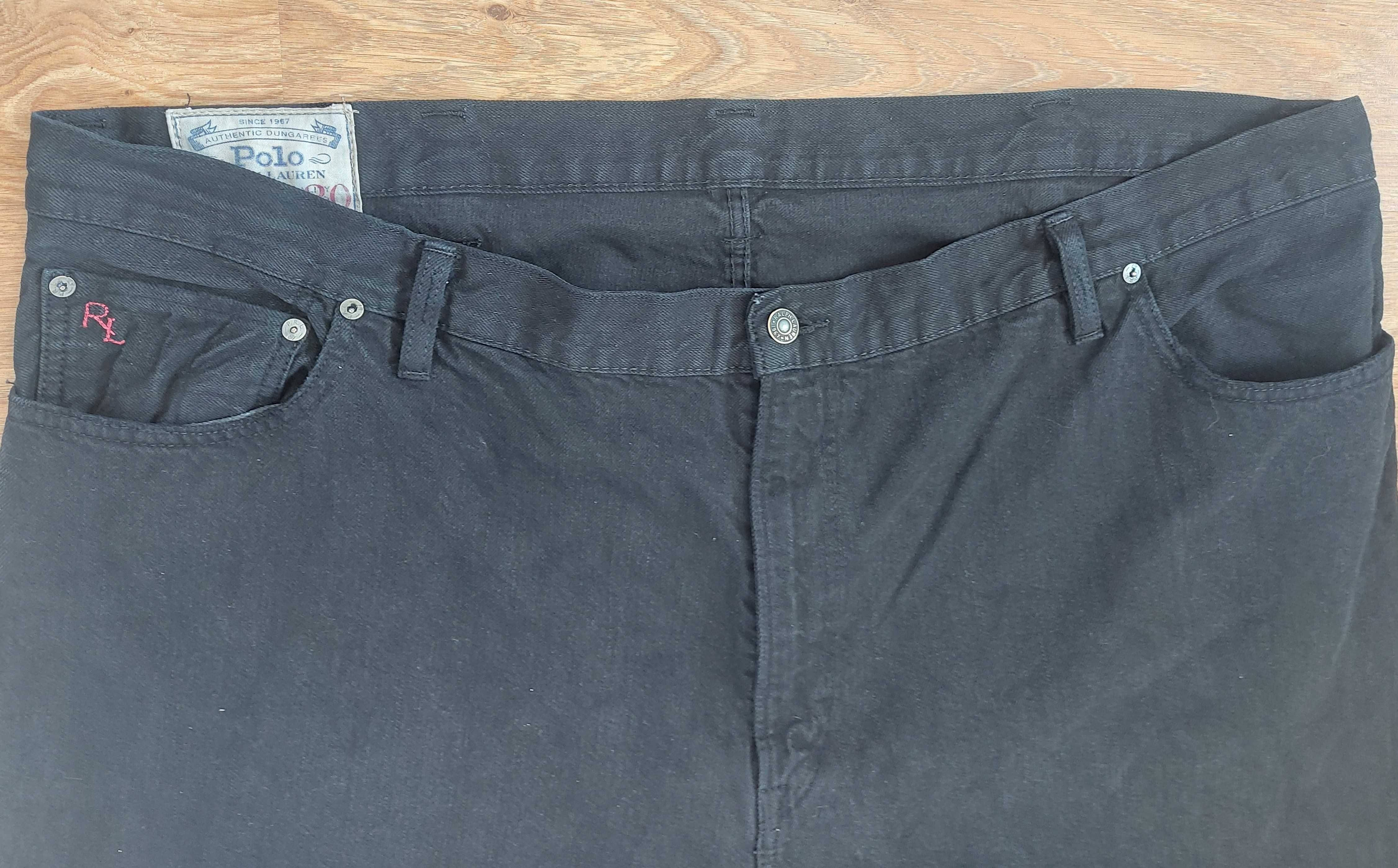 Polo Ralph Lauren Hudson Black jeansy czarne męskie bawełna 3XL 46/30