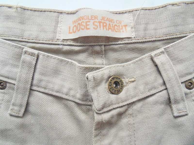 Wrangler Jeans Co Loose Straight nowe beżowe męskie  36 X 30