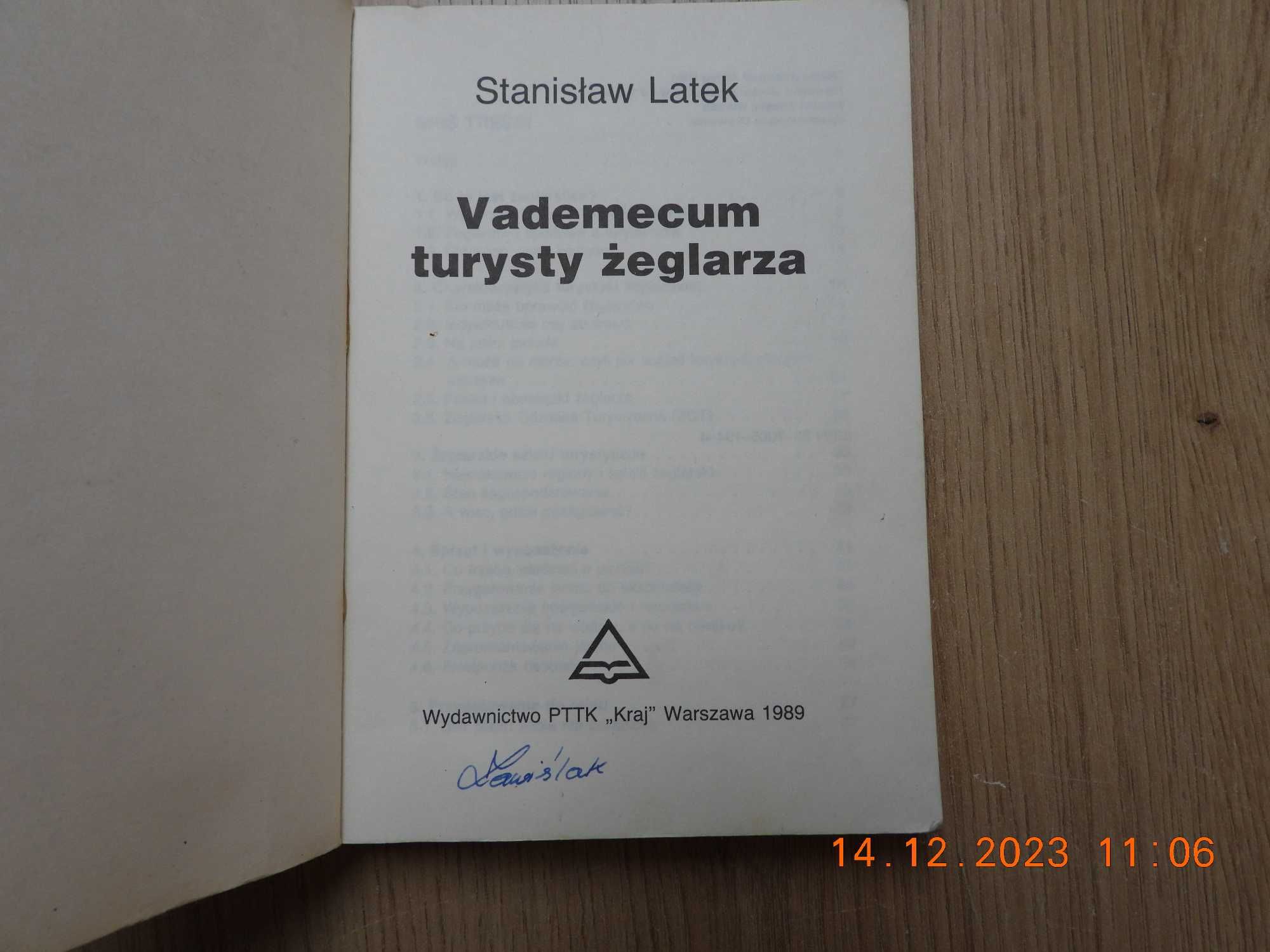 Vademecum turysty żeglarza. - Stanisław. Latek