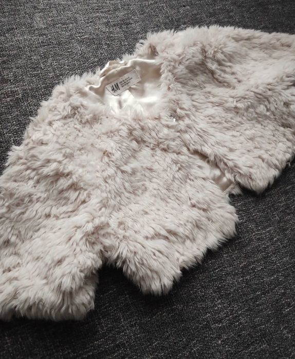 Bolerko H&M rozm. 116 Futerko dla dziewczynki 5-6 lat Różowe