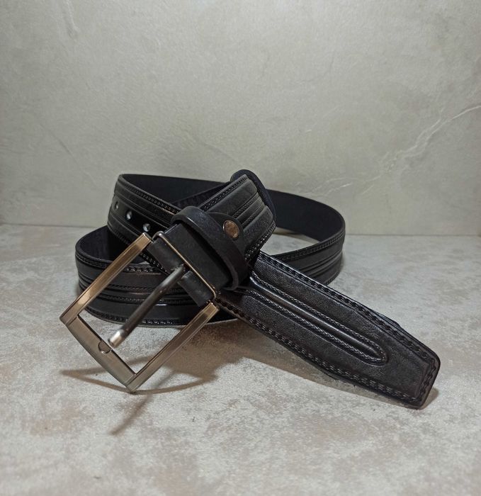 Мужской классический ремень  кожаный чоловічий ремінь-пояс батал