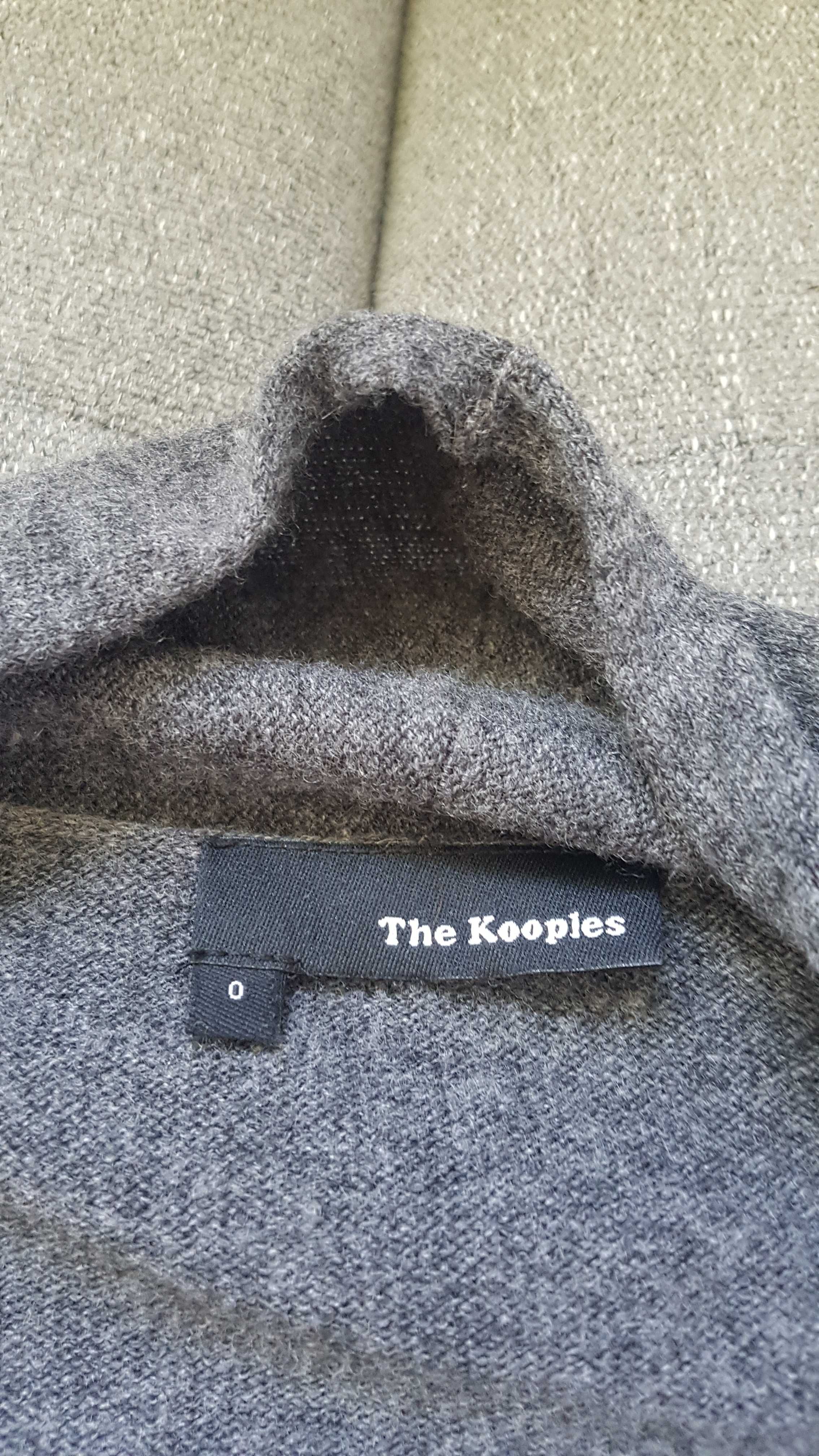Narzutka The Kooples wełna kaszmir skóra naturalna rozmiar S