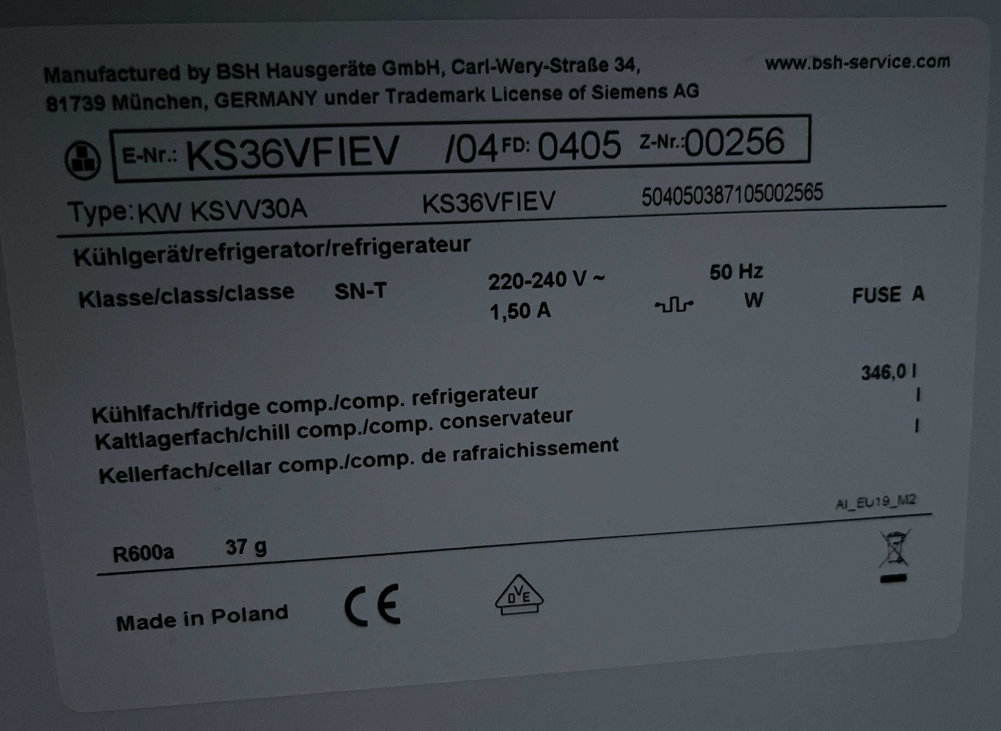 2024рік Холодильник Siemens KS36VFIEV ідеальний стан новий нержавійка