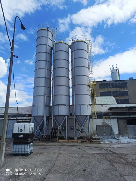 Silos 120 ton zbiornik cement wapno popiół 100m3, węzeł betoniarski