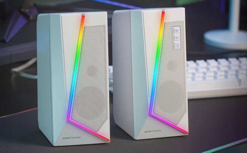 Mars Gaming MS7W głośniki komputerowe AUX USB 20W RGB zestaw 2szt