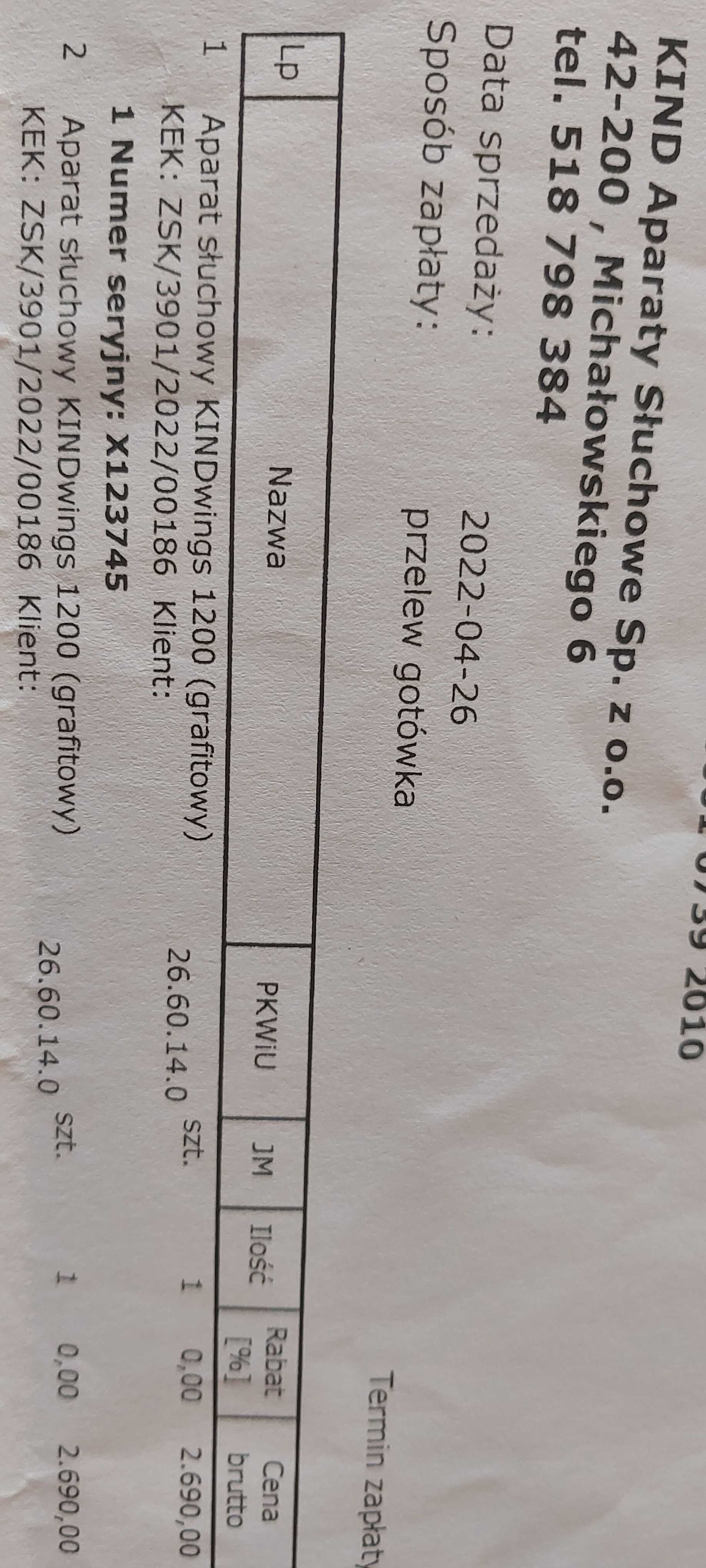 Aparat Słuchowy KINDwings1200