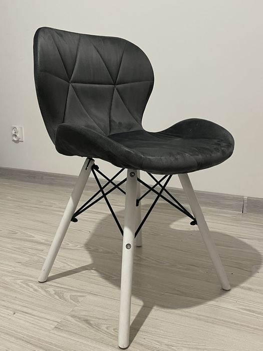 krzesło skandynawskie szary welur