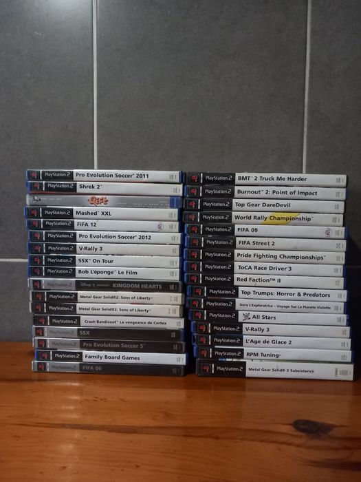 Ps2 slim + comando + 32 jogos