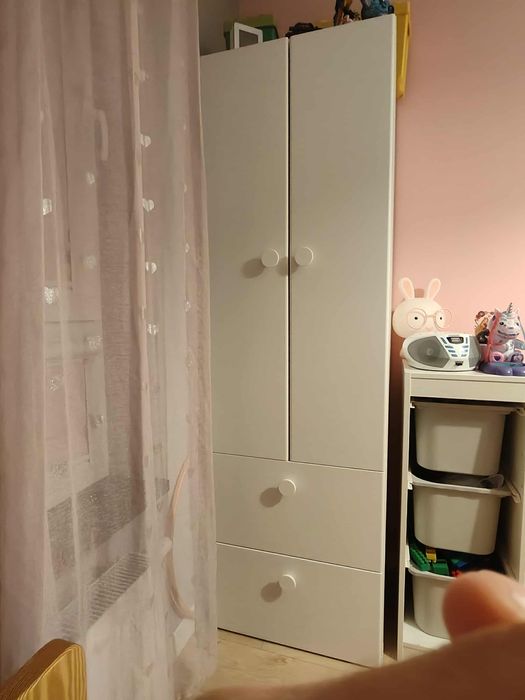 Zestaw mebli dla dzieci ikea szafg szafki białe szuflady