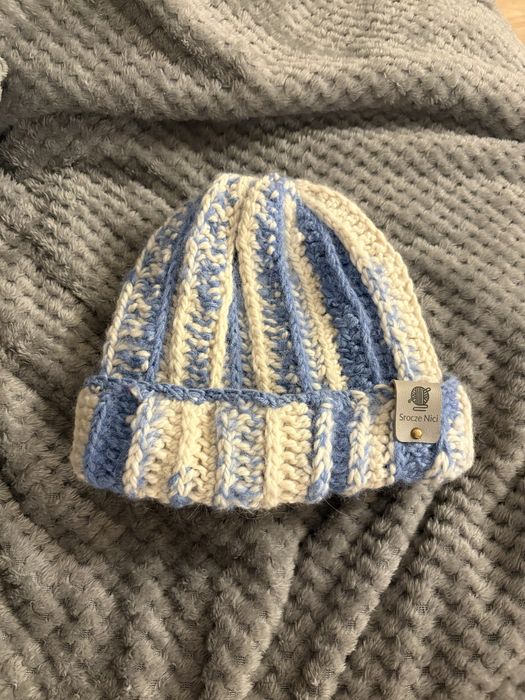 Czapka wełna merino jedwab handmade