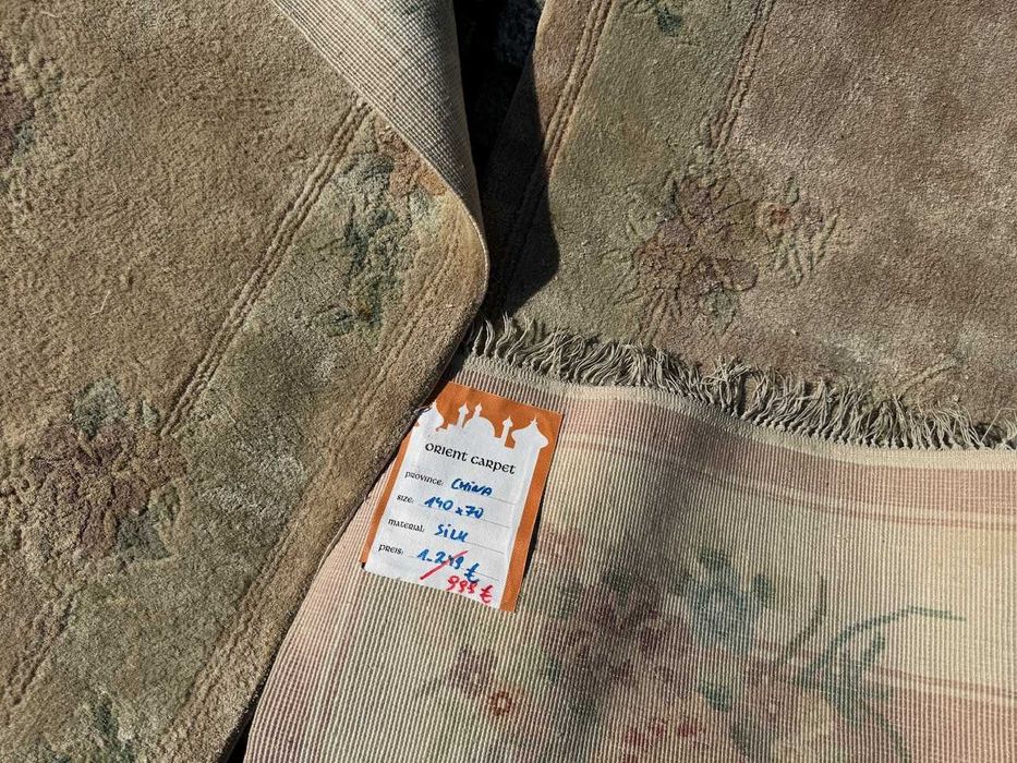 Dwa jedwabne dywany chińskie 2 po 140x70 galeria 6 tyś