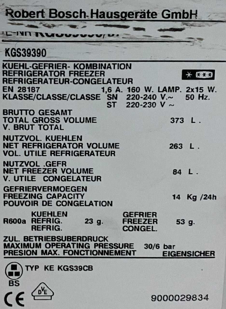 Холодильник Bosch KGS39390 ( 201 см) з Німеччини