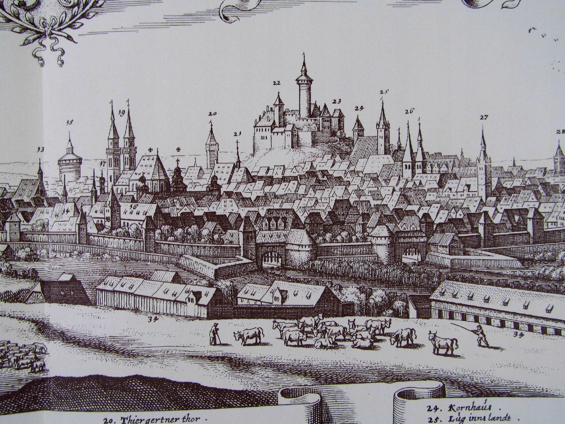 stara mapa grafika widok miasta papier czerpany 31
