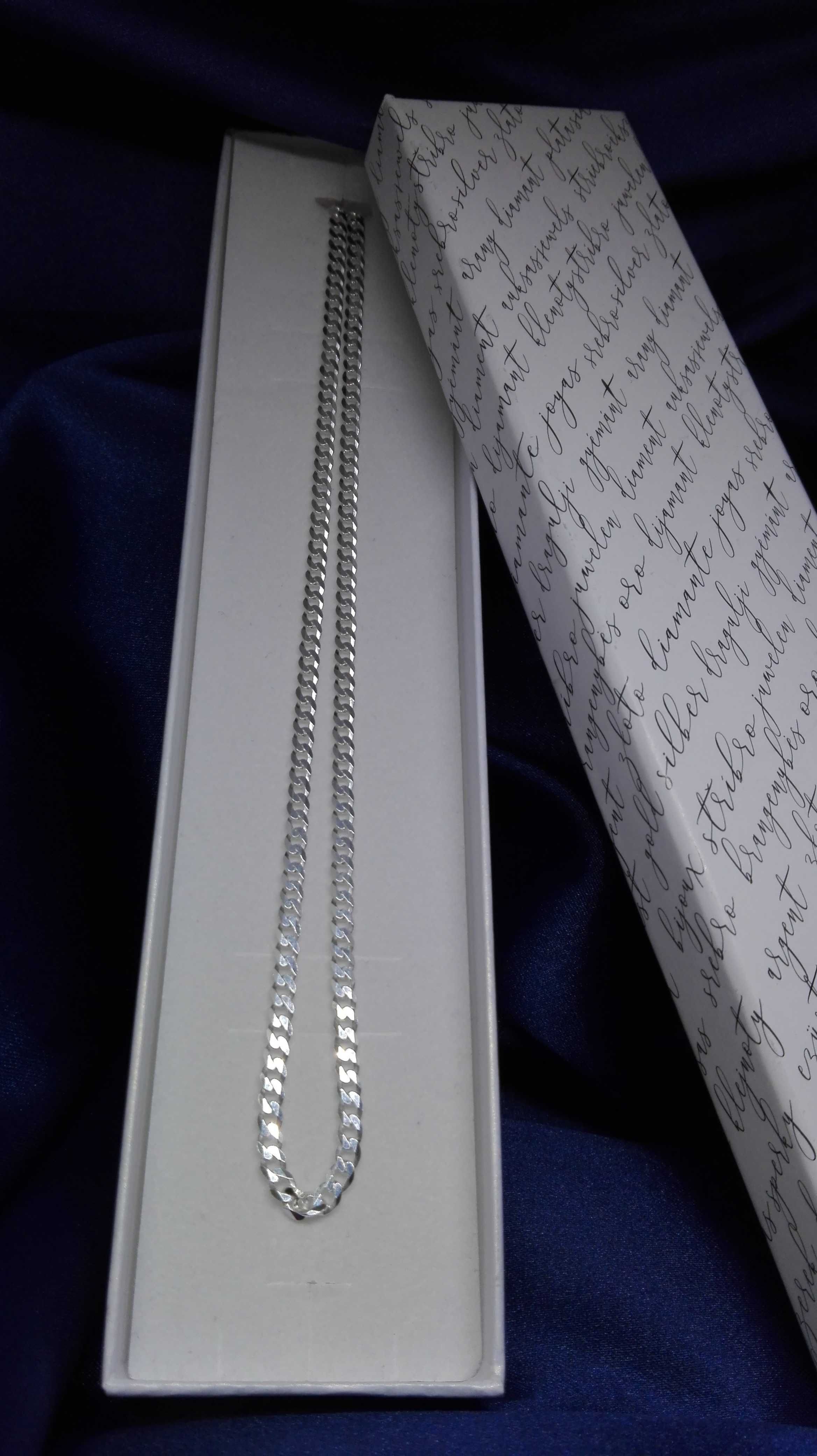 Srebrny łańcuszek pancerka srebro 925 70 cm