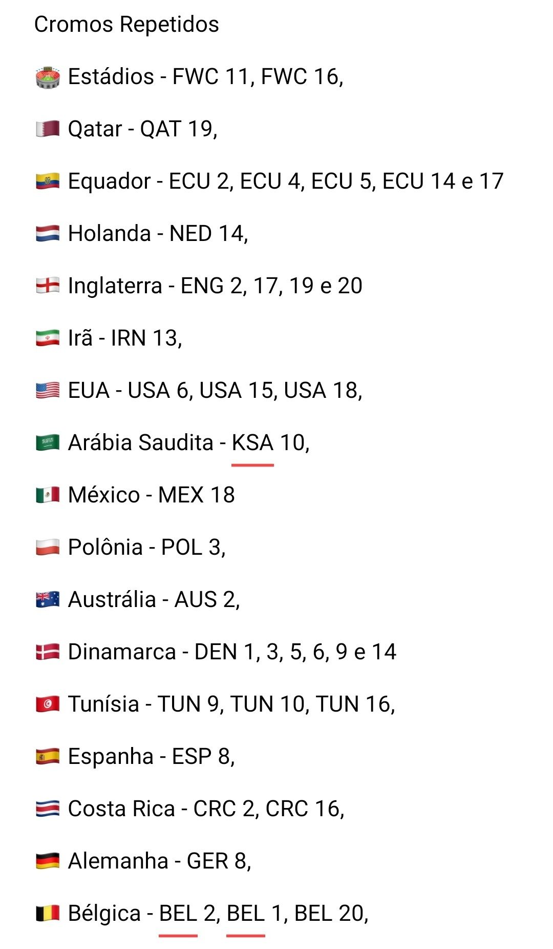 Cromos mundial Qatar 2022