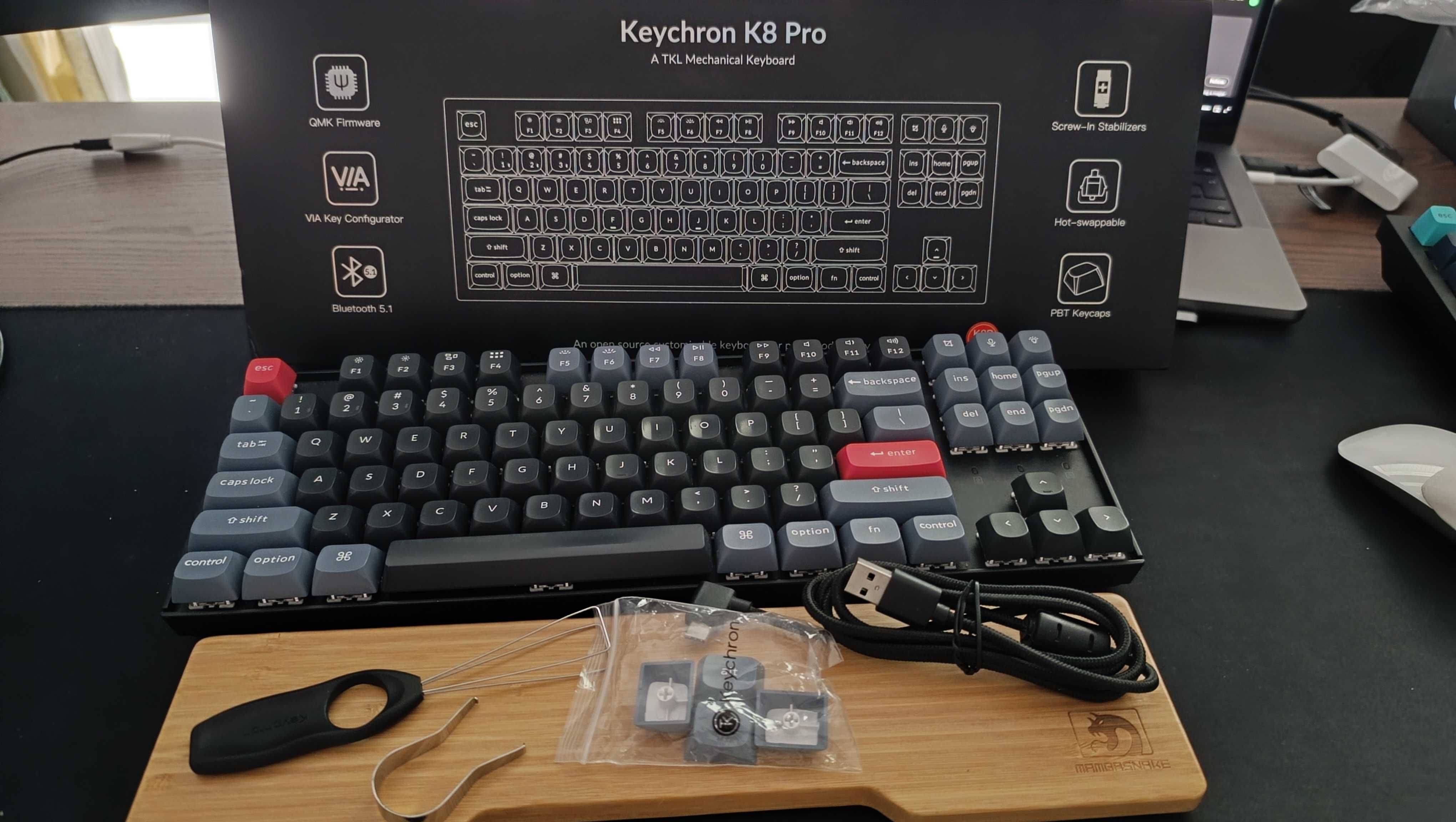 Keychron K8 Pro VIA Wireless Mechanical Keyboard (Red switches)