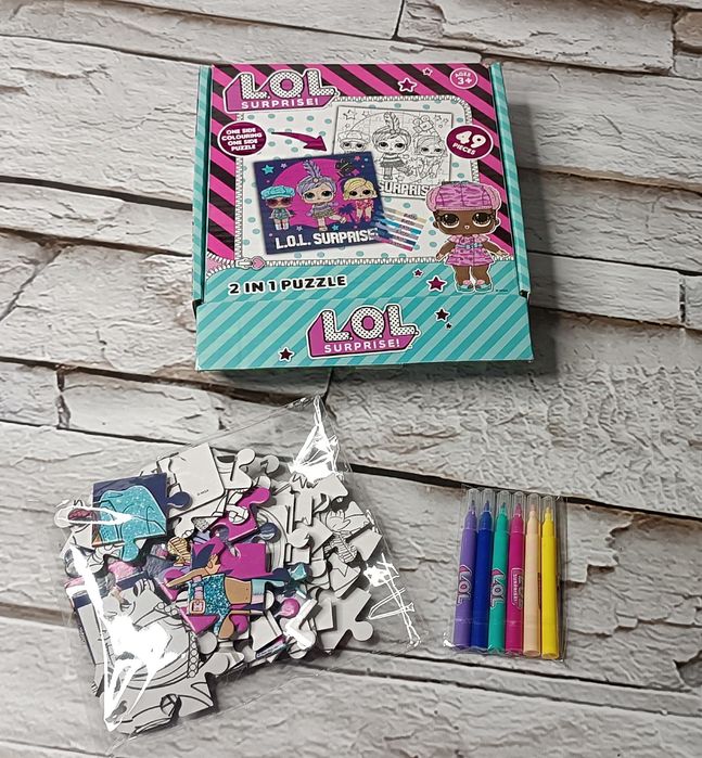 2w1 puzzle + kolorowanka L.O.L. Surprise!
