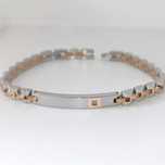 Diamante - 18 K - Ouro rosa, Base Bracciale em Aço Inoxidável