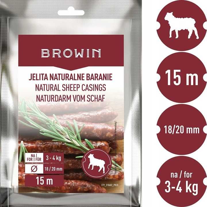 Jelita naturalne baranie - kaliber18/20mm, 15m