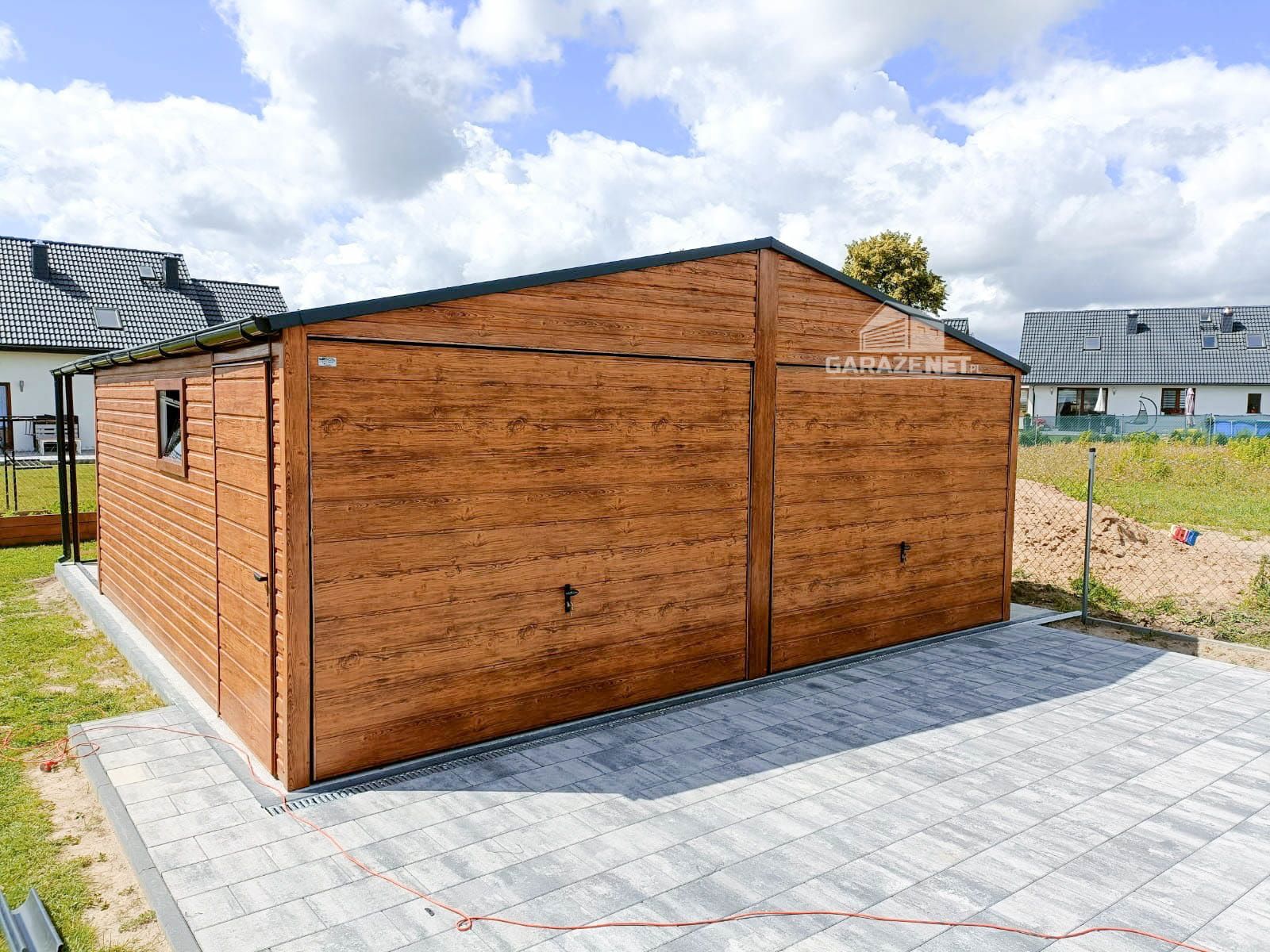 GARAŻ BLASZANY 6m x 5m Dwuspad 2x Brama Wiata Drzwi Okno Pcv 6x5 GB225