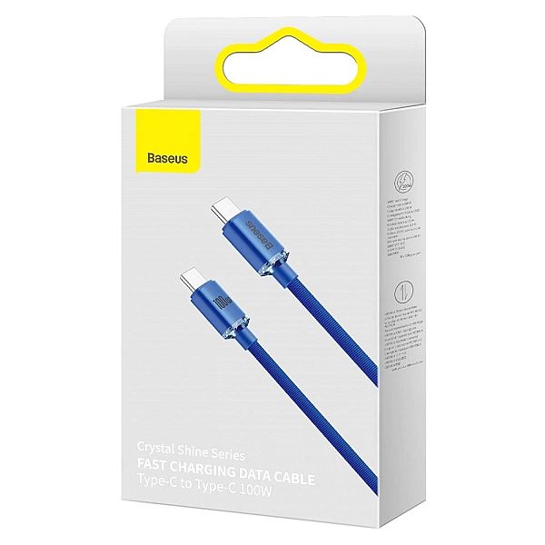 Kabel Baseus CAJY USB-C - USB-C PD 100W 5A 480Mb/s 1,2m - niebieski