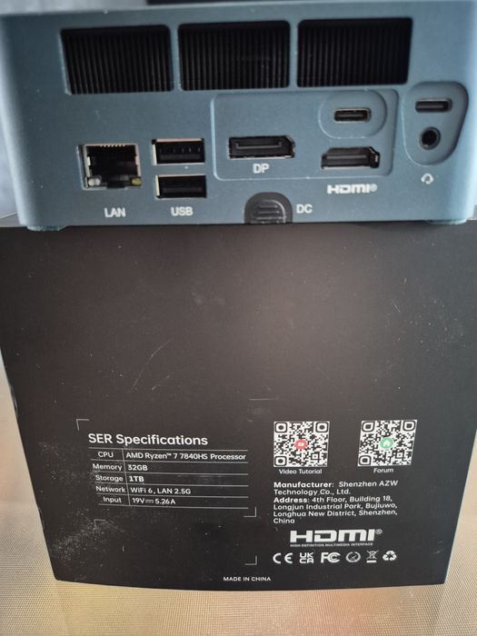 Мини ПК Beelink SER7 AMD Ryzen 7 7840HS/ 32Gb/ 1 Tb Win 11 Pro