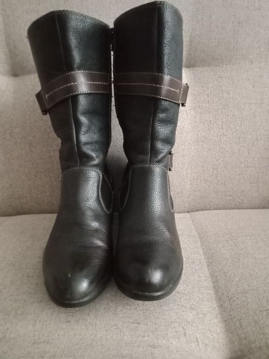 Kozaki damskie marki Pavers rozm 38,ciemny brąz