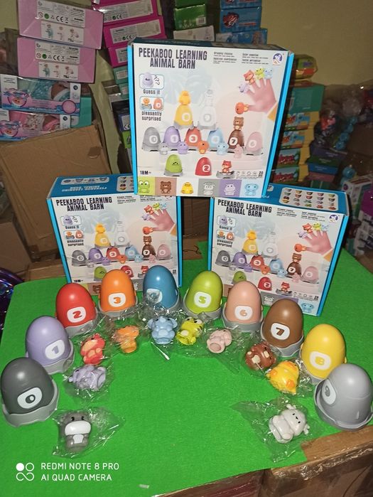 Пальчиковий театр набір 5 тваринок, сортер за кольорами будиночки 10