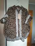 Zeta Otto nowa koszula panterka z koronkowymi wstawkami Plus size
