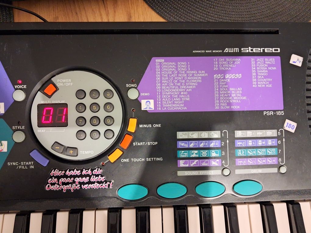 Yamaha PSR 180 keyboard organy pianino