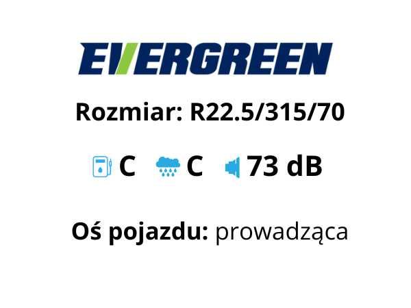 315/70R22.5 Opona ciężarowa Evergreen ESL01 Prowadząca