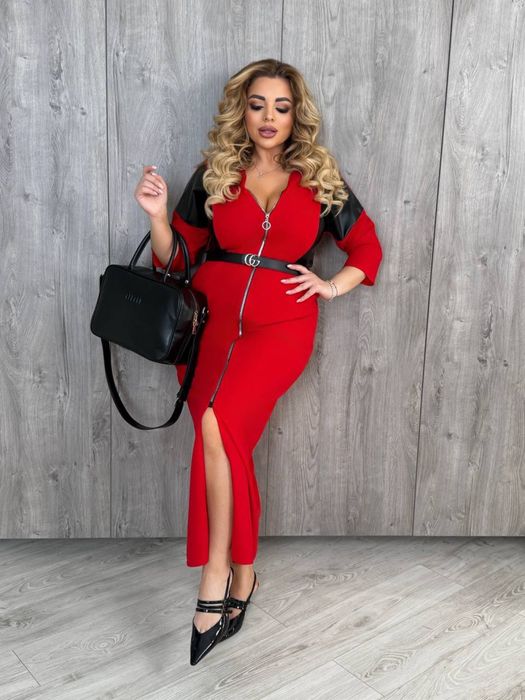 Женское платье батал 50-60 черный,красный Жіноча сукня преміум якість