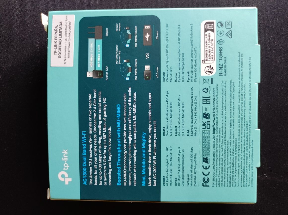 Tp-link AC1300 Archer T3U (Mini USB Wi-Fi)