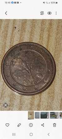 Moeda de 1 cêntimos alemã de 2002 com a letra F