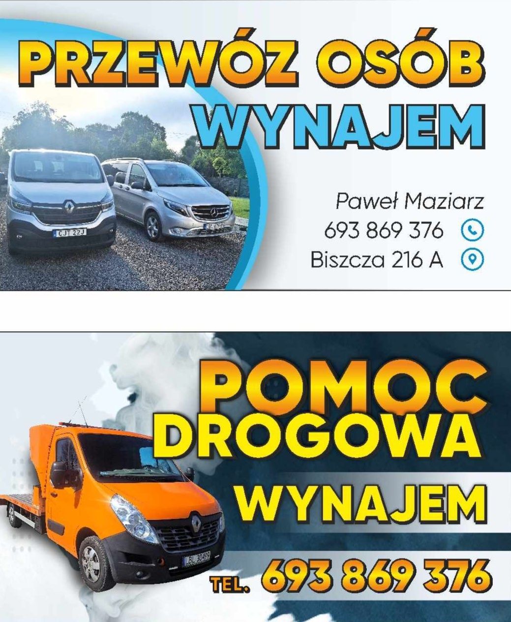 Wynajem bus 8-9 VIP Vito Trafic autolaweta POMOC DROGOWA Wypożyczalnia