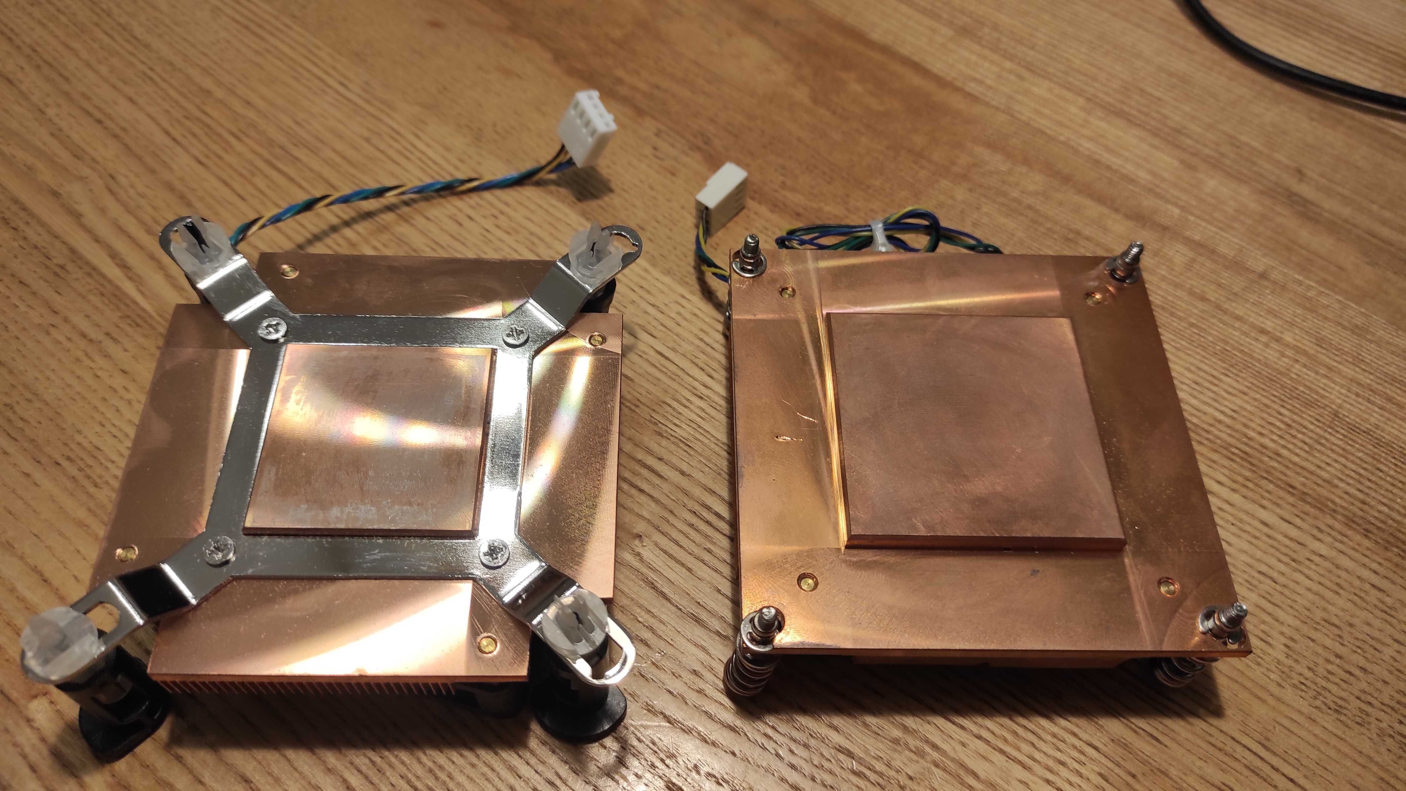 Медний ЦПУ кулер CPU cooler вентилятор Intel CoolJag 1U ШИМ 4-pin PWM