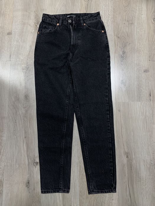 Джинси Zara чорні mom,  carrot fit