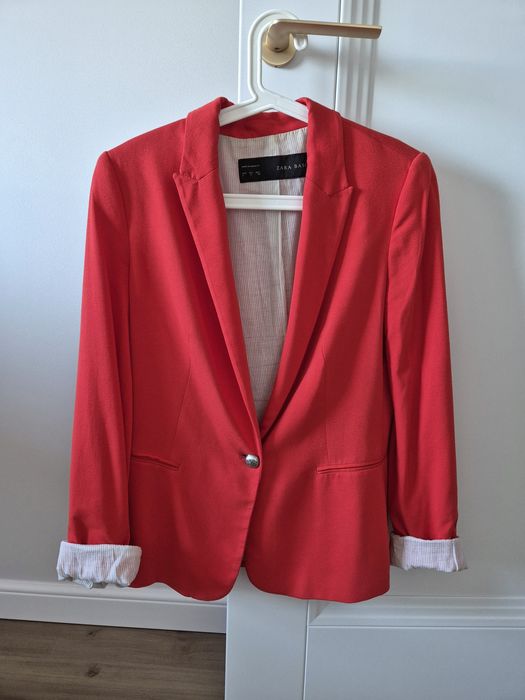 Marynarka żakiet Zara Basic czerwona L 40