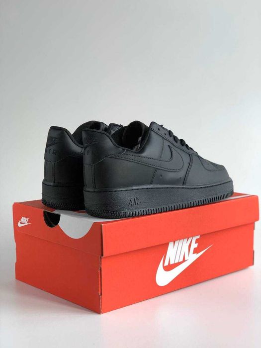 Мужские кроссовки Nike Air Force 1 "Black" low classic. Размеры 40-45