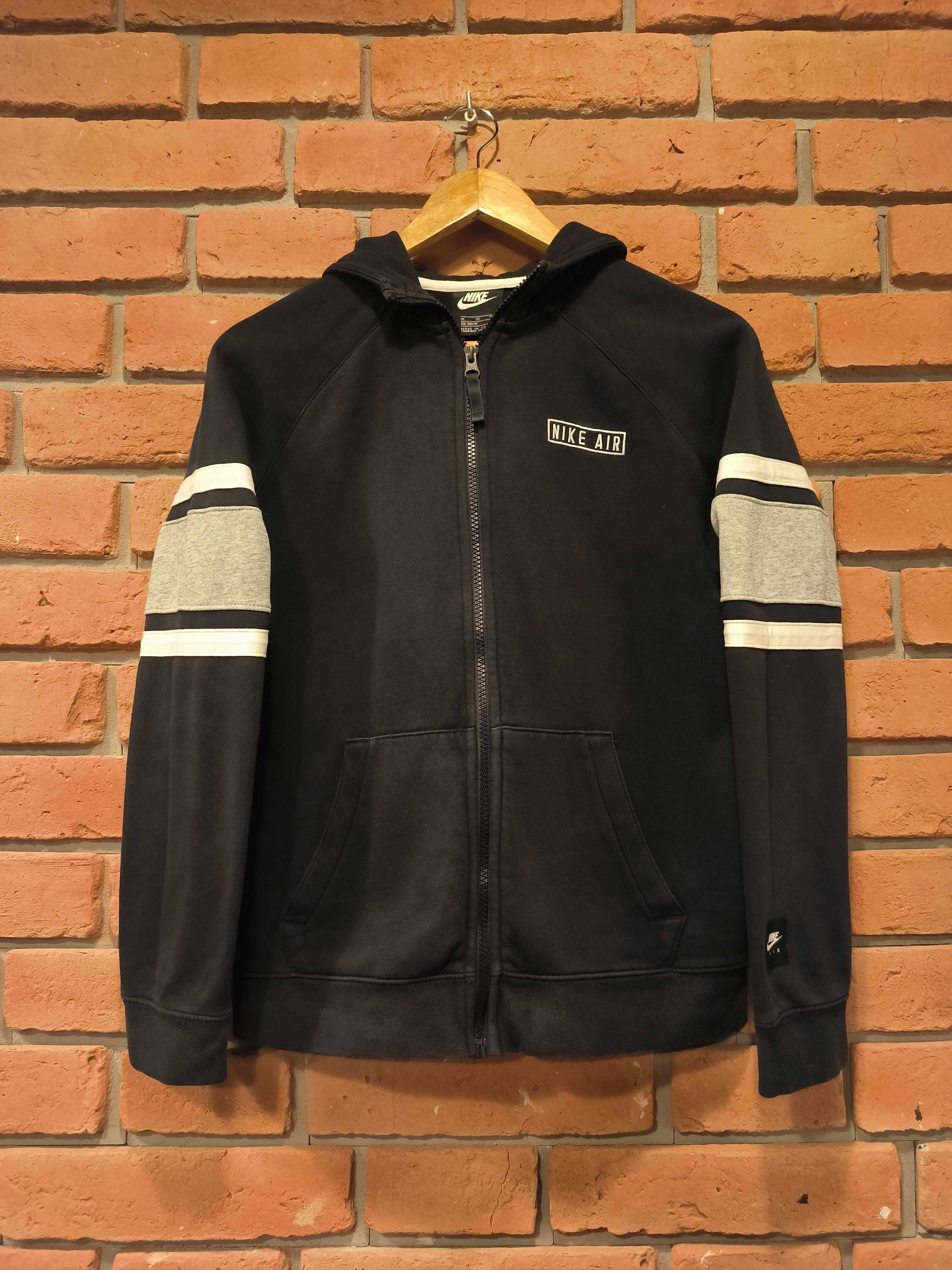 Bluza Rozpinana z Kapturem Nike Air Małe Logo Czarna Zip Hoodie