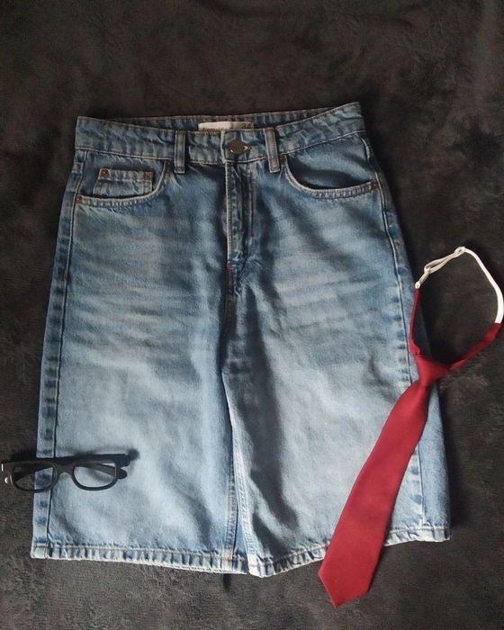 Блакитні довгі шорти Бэгги/Baggy Jorts страдивариус/Stradivarius