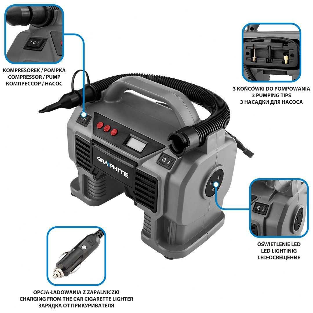Kompresor akumulatorowy Energy+ 18 V bez akumulatora GRAPHITE