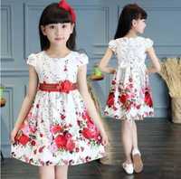 Красивое детское платье Розы, р. 120-130 см