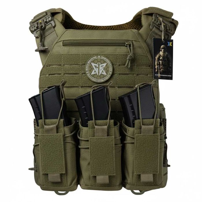 Плитоноска Warmor Gen.5 (Олива) + 3 універсальні підсумка під магазини