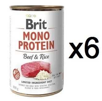 Brit Mono Protein Beef/Rise з яловичиною і темним рисом 6шт*400 г