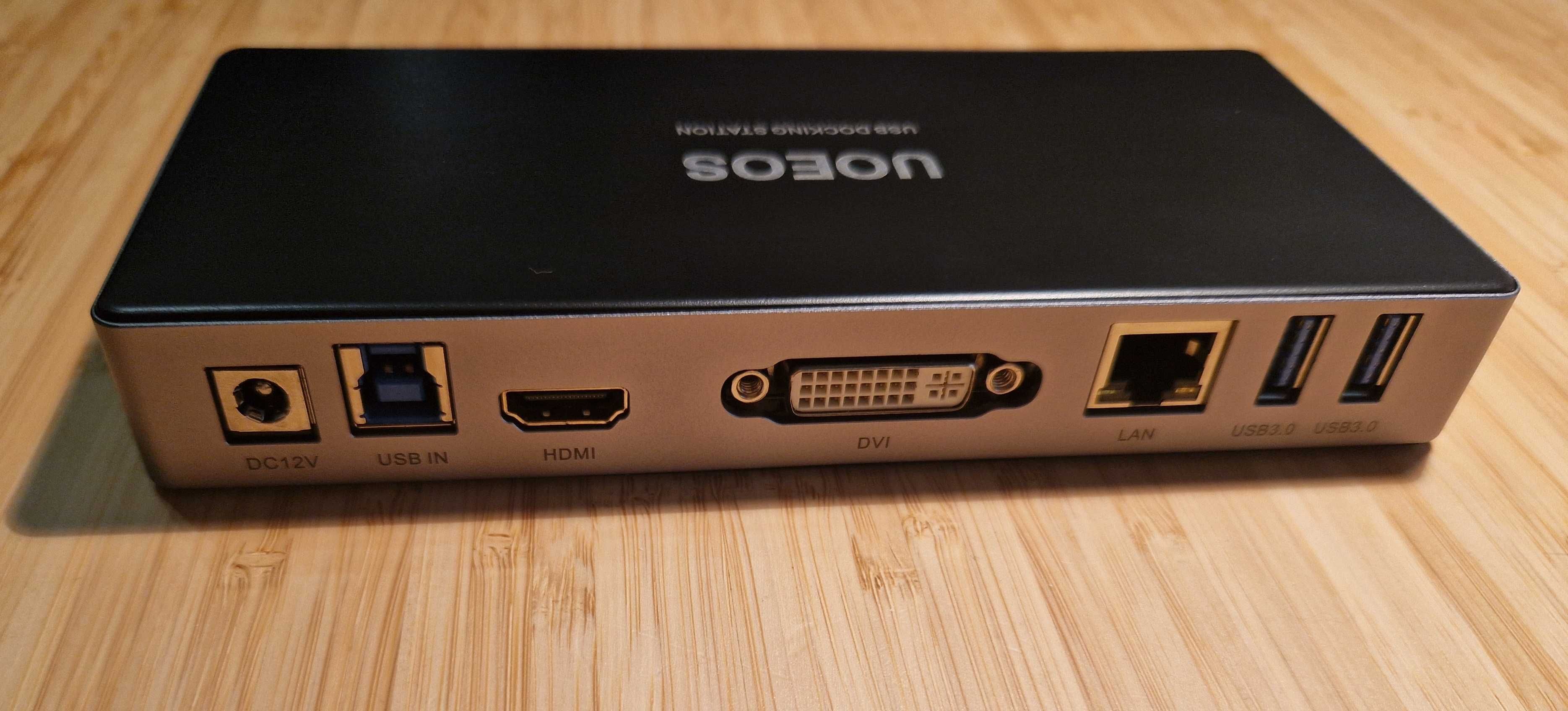 UOEOS Stacja dokująca HDMI DVI Ethernet 5 x USB 3.0 czytnik kart SD TF