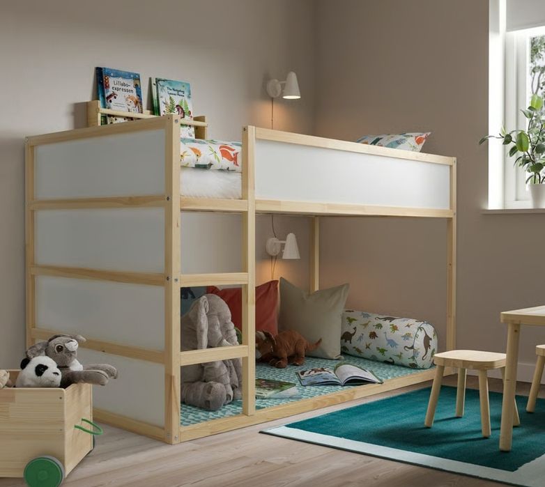 Cama Reversivel Branco/Pinho+Colchão