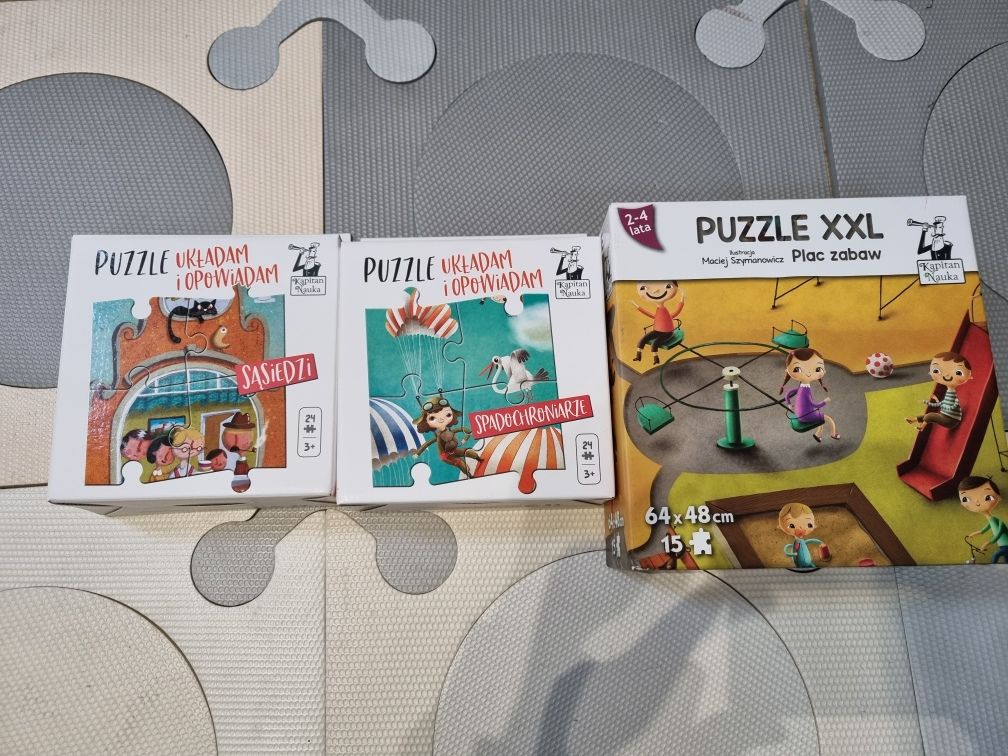 Puzzle kapitam nauka spadochroniarze, sąsiedzi, plac zabaw