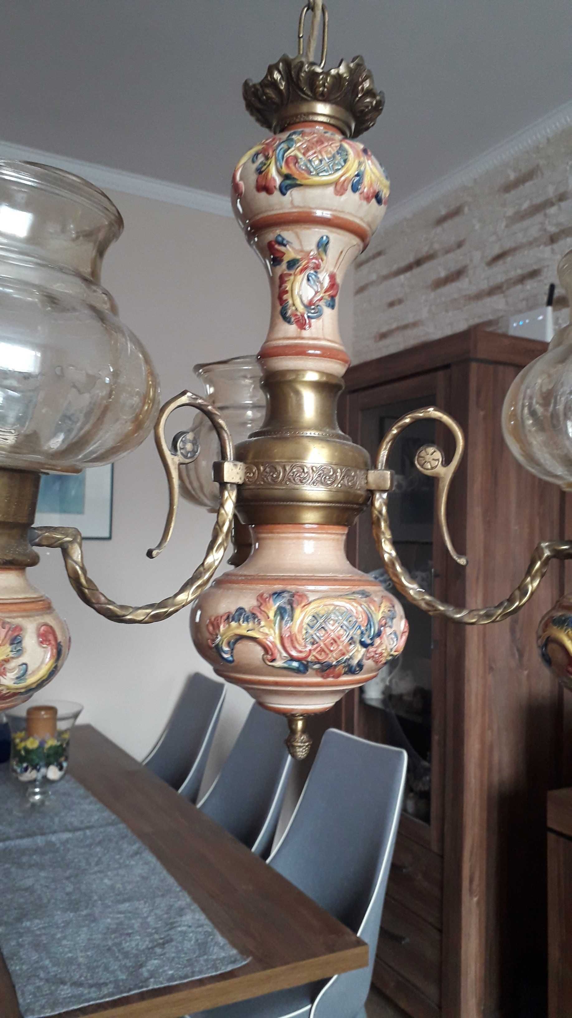 Żyrandol porcelanowy stara